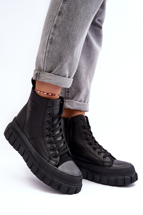 Ocieplane Kožené Boty Na Zip Big Star MM274625 Černé