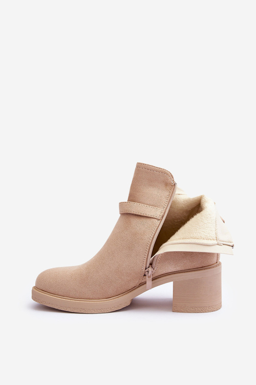 Semišové topánky s prackou béžovou hniezda