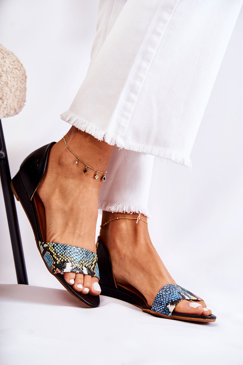 Kožené sandále Maciejka 1971-63 čierna