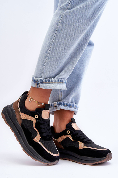 Modní Kožené Sportovní Boty Dámské Černé Calarene