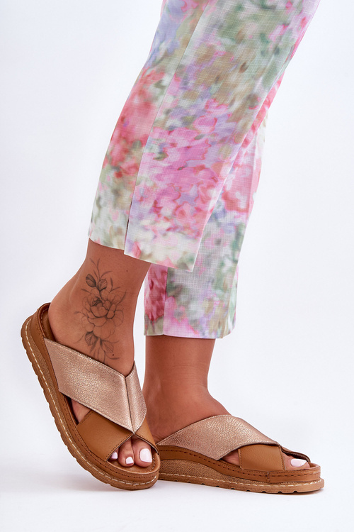 Kožené profilované klapky Maciejka 04986-29 hnedá