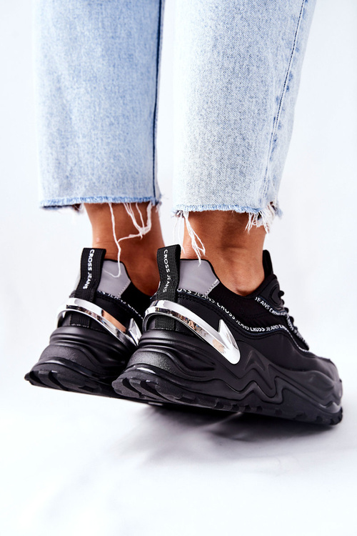 Dámske športové topánky krížové džínsy II2R4018C Čierne