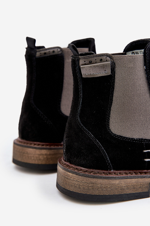 Semišové Boty Chelsea Pánské Big Star OO174154 Černé