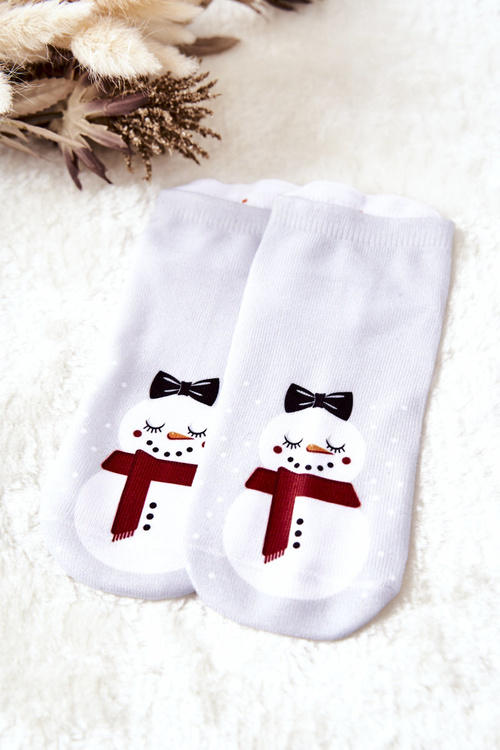 Foot Socks, Gray Snowman