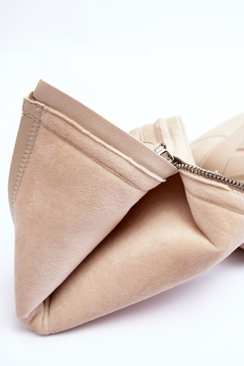 Kožené topánky na masívnej plošine s béžovým zipsom