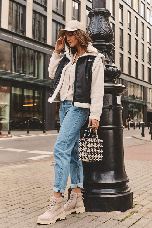 Ocieplené Trapery Z Ušlechtilé Kůže Bežové Alden