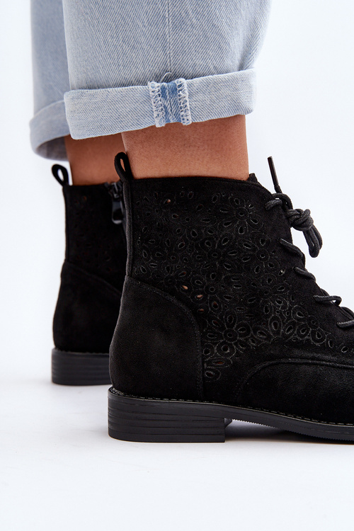 Dámské botky s vzorem černé S.Barski HY66-136