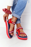 Penové sandále na červenej platforme Big Star HH274A102