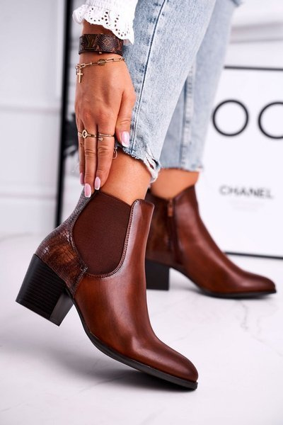 Dámské Kotníkové Boty Na Podpatku Sergio Leone Hnědé BT613