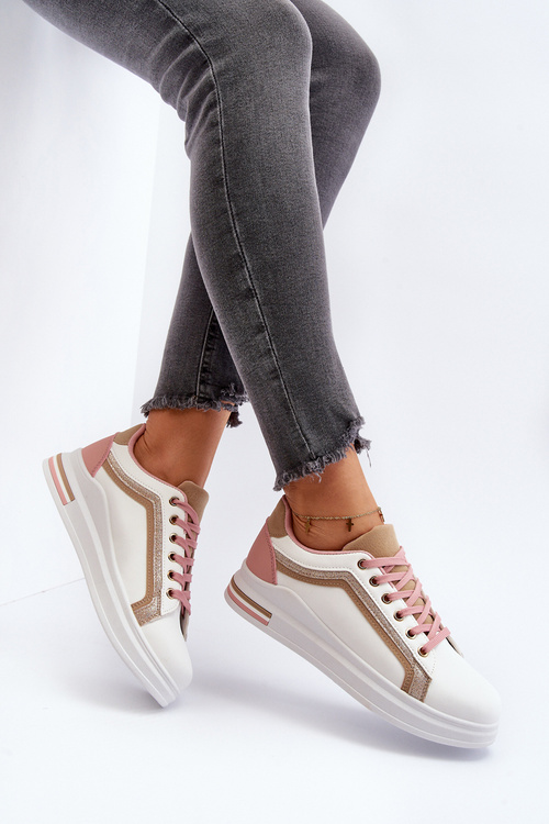 Dámske tenisky s brokátom v béžovej farbe Elnami