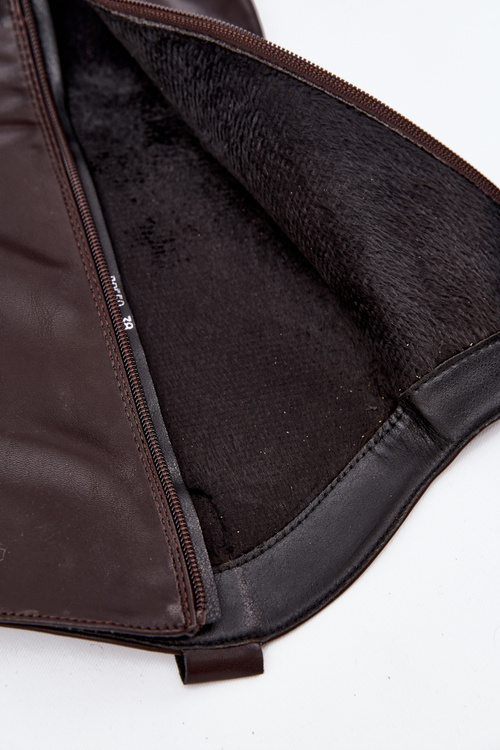 Zateplené Kozačky Kovbojky Na Podpatku Z Eko Kůže Čokoládové Mavine