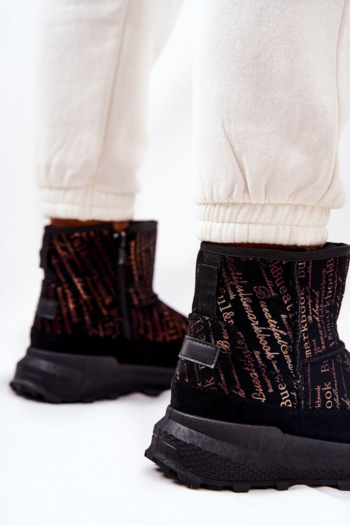 Zateplené sněhule s potiskem Černe Freesia