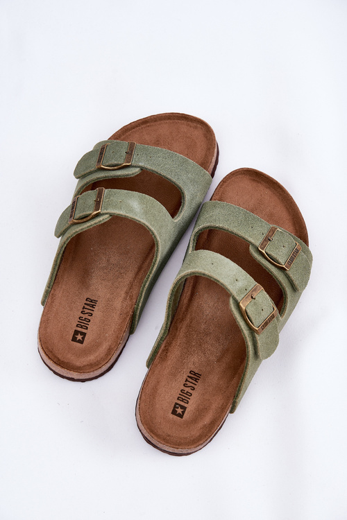 Dámské Semišové Sandály S Přezkami Big Star RR274A393 Zelené