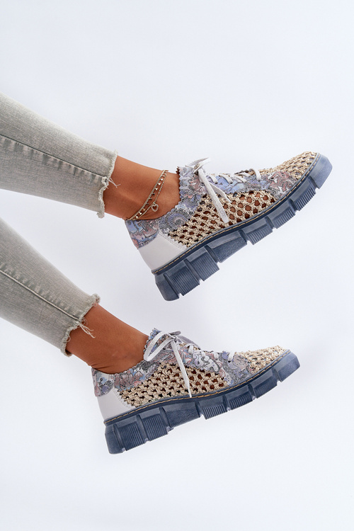 Dámské kožené polobotky Maciejka 05850-06 modré