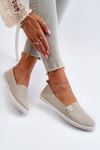 Dámske pruhované Slip-On tenisky v béžovej farbe Pazaria