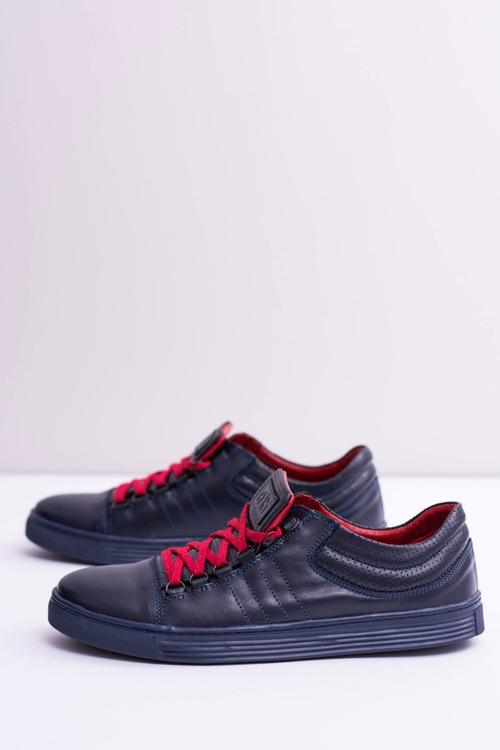 Pánske kožené tenisky Navy Blue Elon