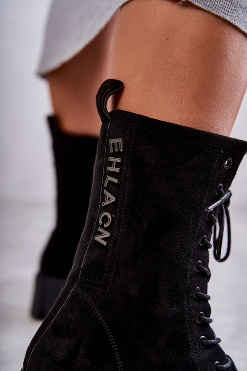 Dámské teplé semišové boty černé Hermesa