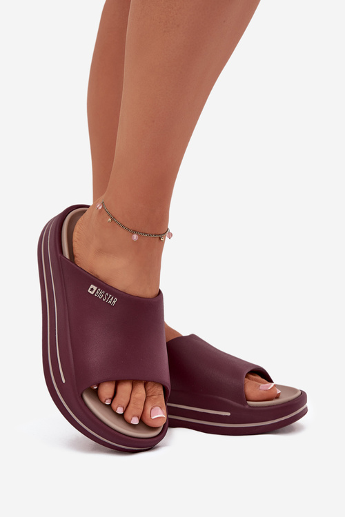 Dámske Sandále Na Platforme Big Star SS274425 Bordová