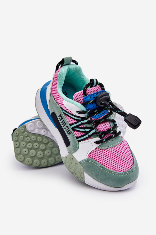 Detské športové topánky pamäťový penový systém Big Star LL374219 Pink-Green