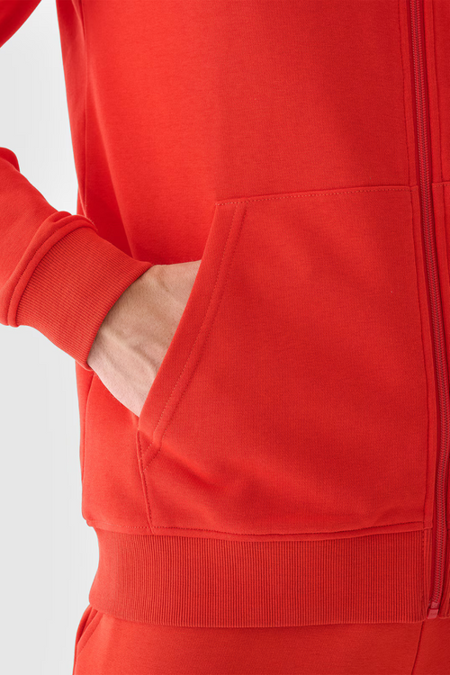 Pánská Sportovní Mikina Na Zip S Kapucí Červená 4FWMM00TSWSM1466-60S