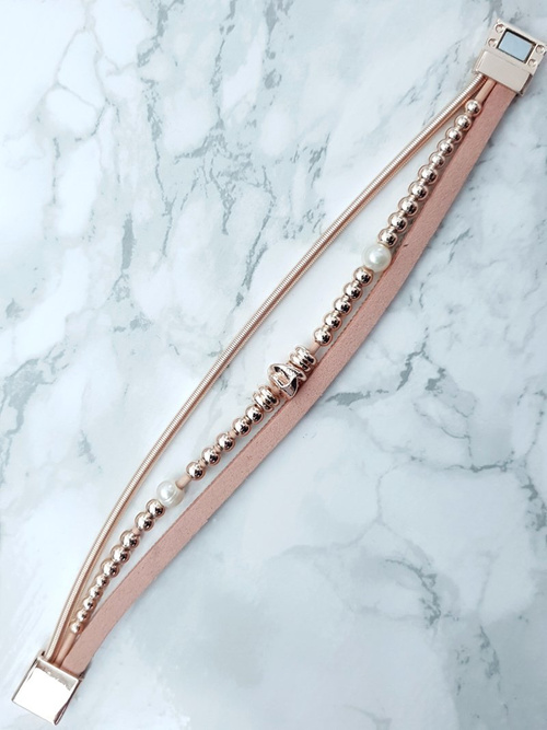 Dámsky náramok s korálkami a zirkónmi Pink Bella