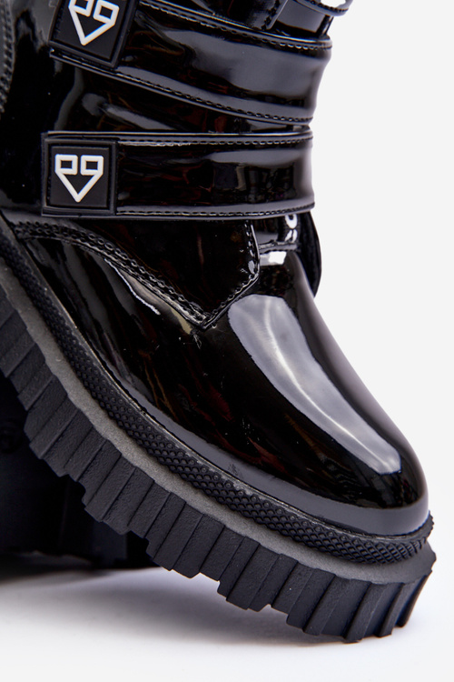 Dívčí Lakované Ocouvací Boty Rilina Černé