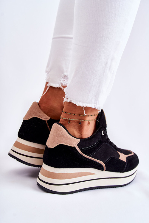 Dámska elisse čierna semišová športová topánka