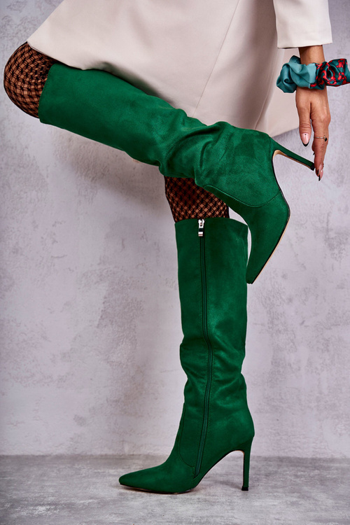 Semišové topánky na zelených kolíkoch Carite