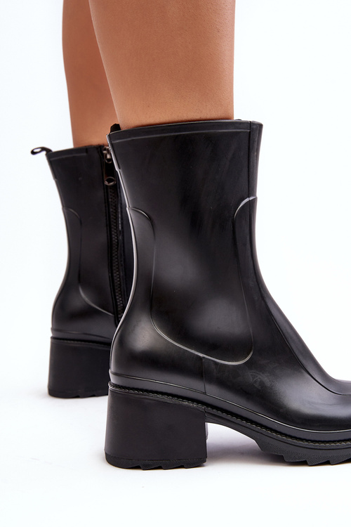 Dámske matné topánky čierne podpätky čierna Bertaida