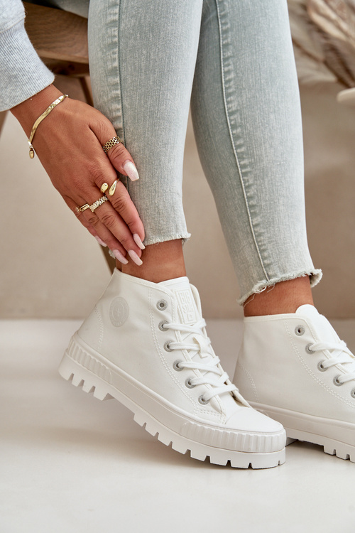 Dámske Vysoké Tenisky Big Star OO274009 Biele