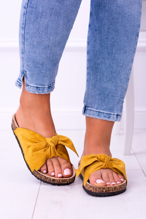 žluté dámské pantofle s luky Sunshine