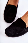 Dámské semišové mokasíny na klínku černé La Cava