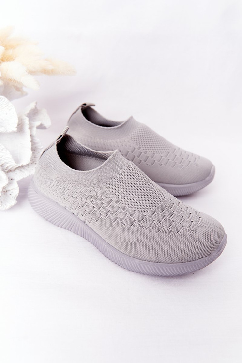 Dětská Sportovní Obuv Slip-On Šedé School Trip