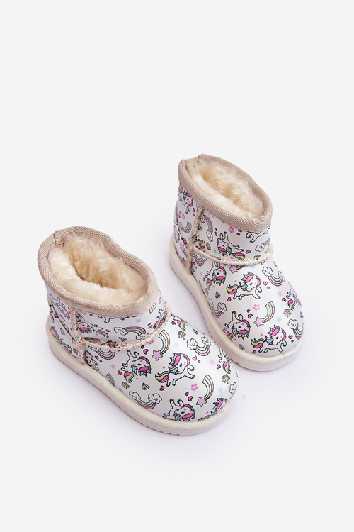 Dětské vzorované sněhule Bežové Elenet