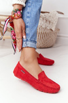 Ženské semišové červené Moccasins San Marino