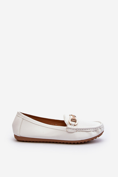 Dámské klasické mokasíny z ekologické kůže bílé Demese