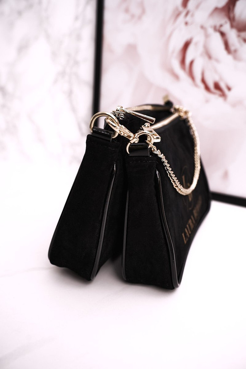 Dámska taška na spojku s Laura Biaggi čiernou čiernou čiernou farbou