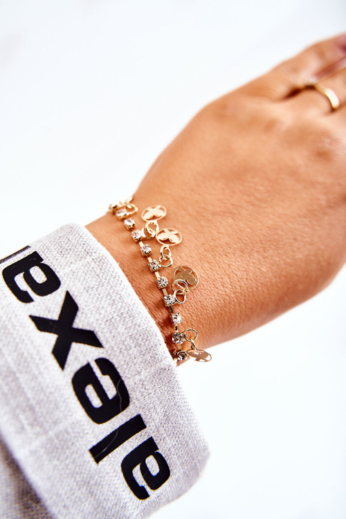 Dámsky nastaviteľný náramok s zirkónovými motýľmi zlata