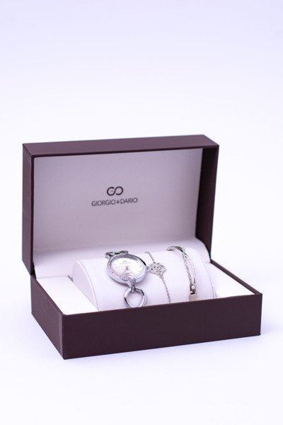 Giorgio Dario Set Silver Watch Cystém Dva náramky
