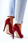 Lakované špičaté podpatky Monnari 0220-005 Červená