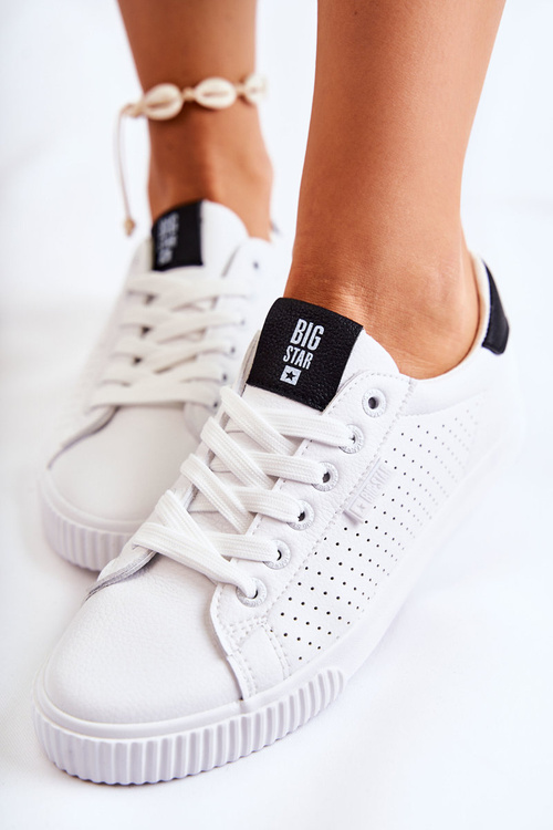 Dámske kožené tenisky Big Star HH274071 Biela a čierna