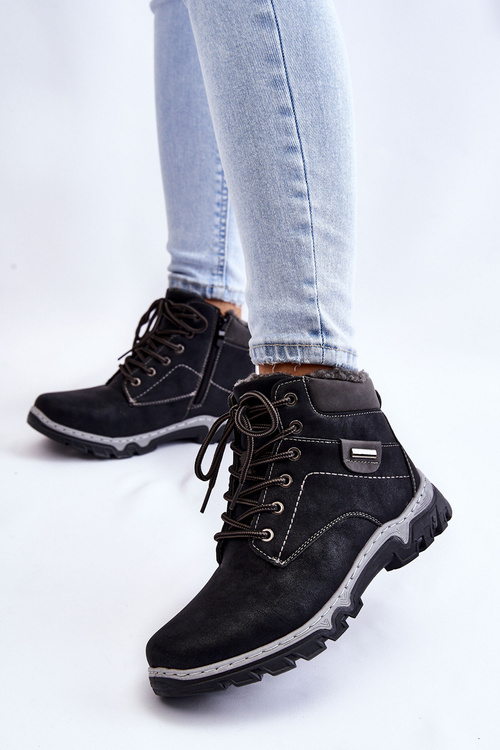 Dámské oteplené boty na zip Černé Jake