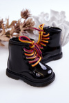 Black Tibbie Baby Boots lakovaný zipsom