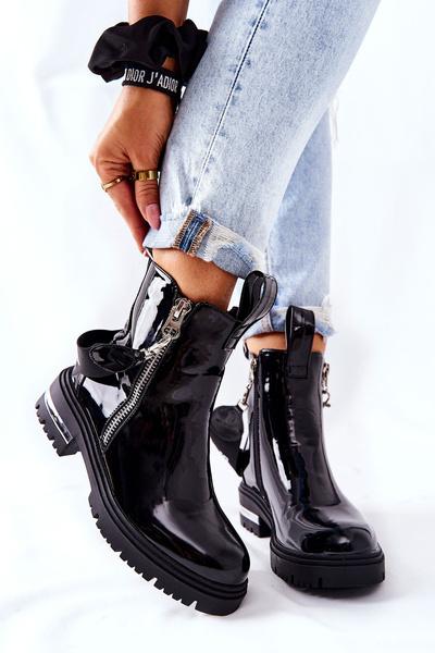 Kožené kožené topánky z Cortona s čiernym zipsom