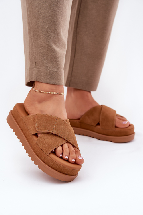 Dámské Pantofle Na Platformě S Propletenými Pásky Camel Rinasara