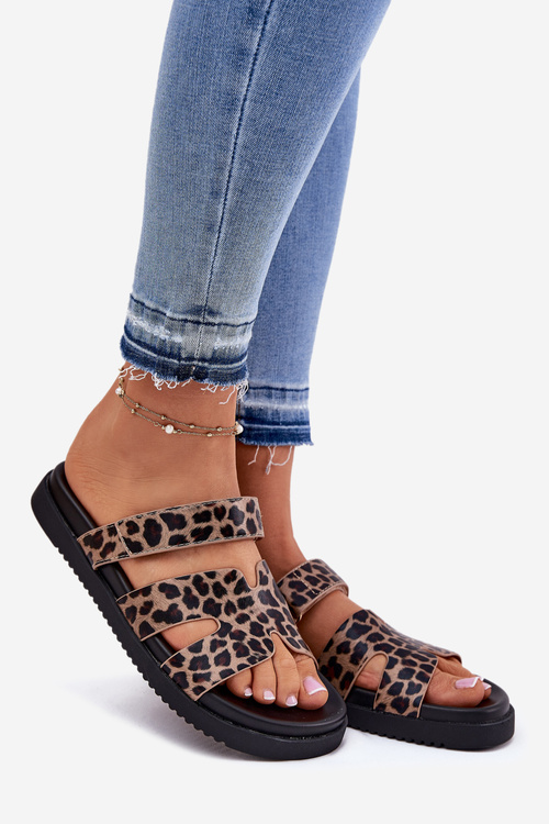 Dámské sandály na suchý zip Vinceza 17401 panterka