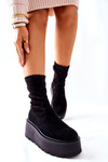 Suede Boots na čiernej platforme Maciejka 05319-01