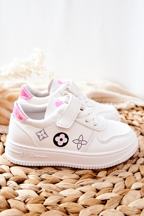 Detské športové športové suchý zips a ružové topánky na suchý zips