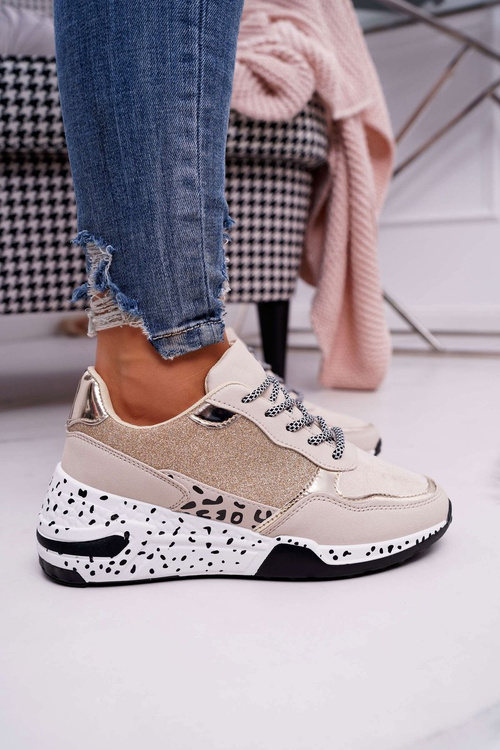 Dámske športové topánky hrubé béžové béžové nokien