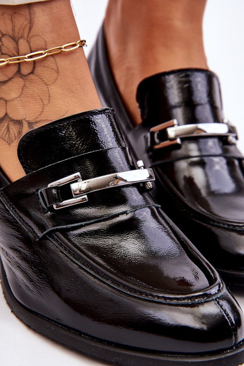 Pohodlné lakované lodičky Černé Damira